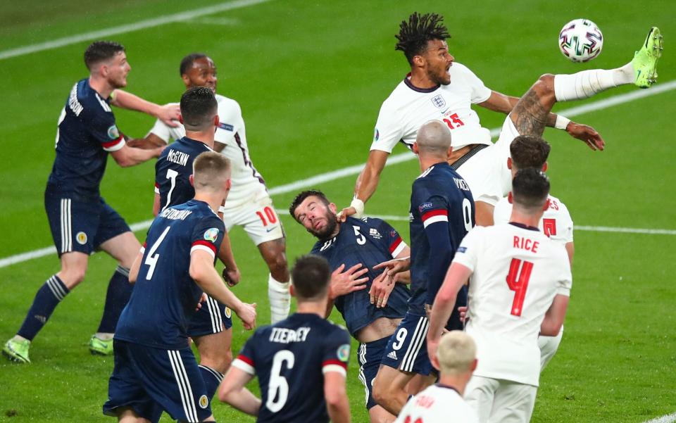 Tyrone Mings of England during the UEFA Euro 2020 Championship Group D match between England and Scotland - Robbie Jay Barratt - AMA/Getty Images