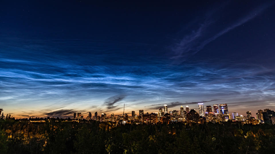 Noctilucent clouds over Calgary, Canada. Canon EOS R