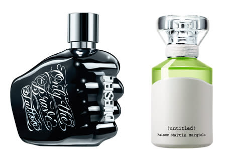 Maison Martin Margiela Untitled l’eau $145, 100ml; Diesel Only The Brave Tattoo $80, 50ml