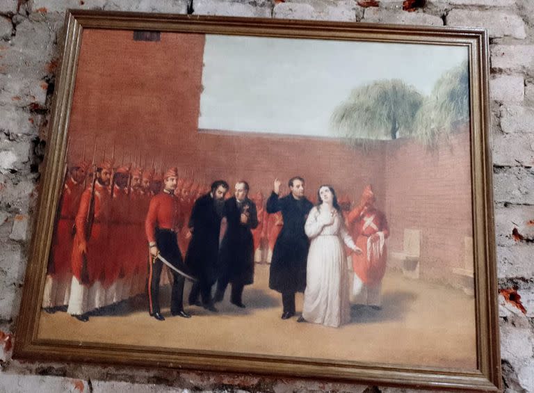 Una de las tantas obras que exhibe el Museo Juan Manuel de Rosas de San Andrés, partido de San Martín sobre el momento de la ejecución de Camila y Uladislao