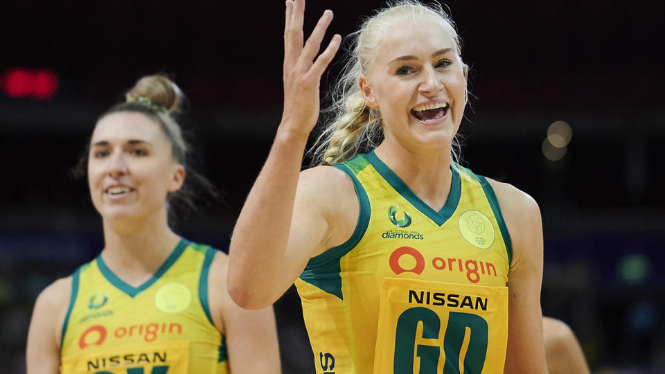 Jo Weston, pictured here in action for the Australian Diamonds.