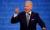 U.S. President Donald Trump and Democratic presidential nominee Joe Biden participate in their first 2020 presidential campaign debate in Cleveland