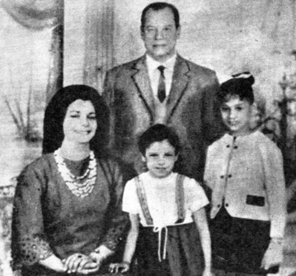 Novelist Naguib Mahfouz, pictured with his family, is believed to have once lived in a houseboat (AUC Press)