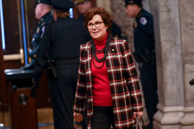 Sen. Rosen arrives for the continuation of the Senate impeachment trial of President Trump