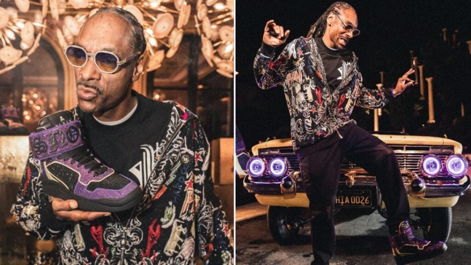 Snoop Dogg loving his $5200 Philipp Plein #PLEINDOGG sneakers.