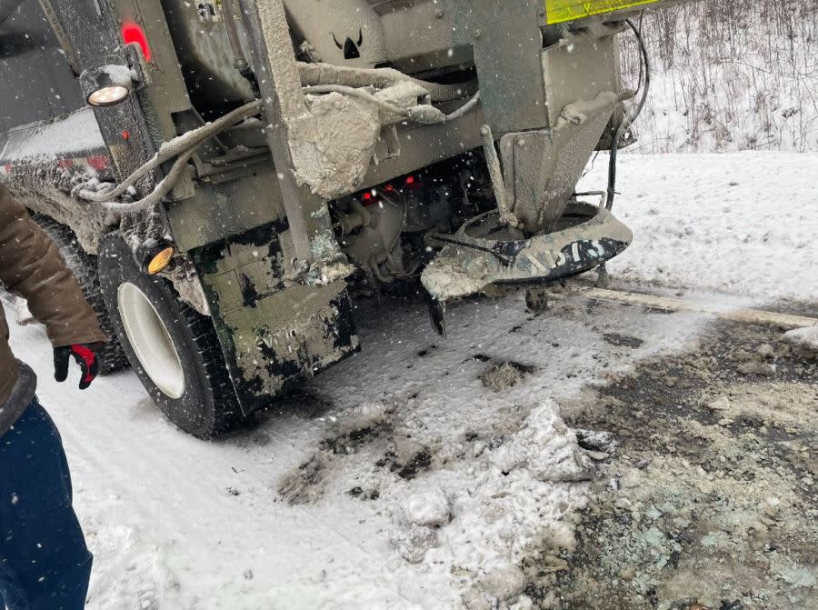 TDOT truck rear-ended on State Route 2 in Coffee County