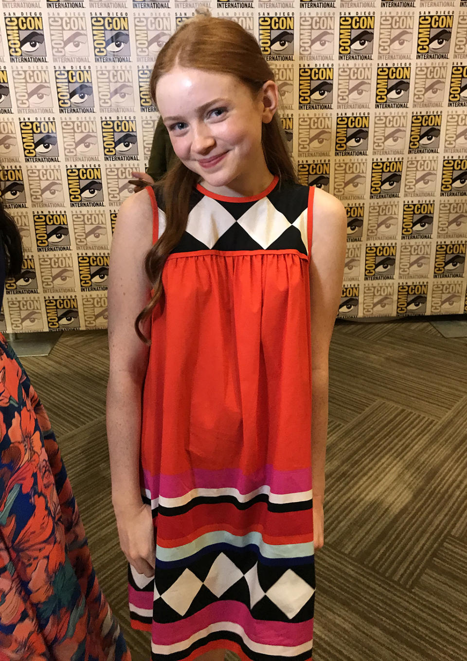 <p>Another newbie to the cast, actress Sadie Sink will play a tomboy named Max in the upcoming season of <i>Stranger Things</i>. In real life, her cosplay aspirations include Wonder Woman because she’s “awesome.”<br><br>(Photo: Giana Mucci/Yahoo) </p>