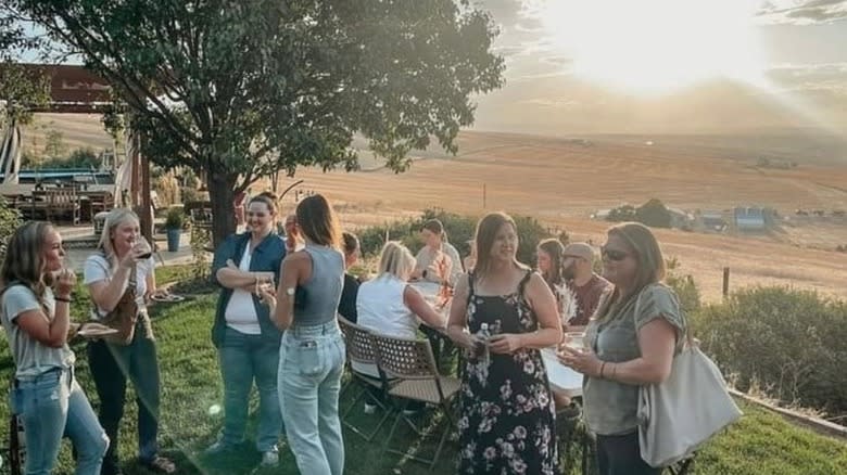 people drinking at wine festival