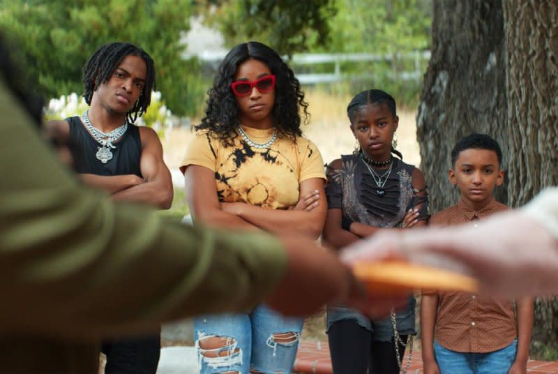 From left, Donielle T. Hansley Jr., Simone Joy Jones, Ayaamii Sledge and Carter Young star in "Don't Tell Mom the Babysitter's Dead." Photo courtesy of Fence 2021 Films, LLC