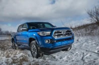 <p>The Tacoma's ruggedly handsome looks and available off-road gear don't really make up for its tight interior and so-so fuel economy. A 159-hp 2.7-liter four-cylinder making 180 lb-ft of torque is standard and teams up with a five-speed manual or a six-speed automatic; a 3.5-liter V6 (278 horsepower, 265 lb-ft) is optional and pairs with either a six-speed manual or a six-speed automatic.</p><p><span>When properly equipped, the V6 can tow as much as 6800 pounds. Access Cab and Double Cab body styles can be had with either a 6.1- or 5.5-foot bed. The Tacoma's functional and purposeful interior blends a little style in too. The Tacoma's ride is plush, but we find seat comfort to be sorely lacking.<br></span></p><p><span><span><a rel="nofollow noopener" href="http://www.caranddriver.com/toyota/tacoma" target="_blank" data-ylk="slk:TACOMA REVIEWS, SPECS, AND MORE;elm:context_link;itc:0;sec:content-canvas" class="link ">TACOMA REVIEWS, SPECS, AND MORE</a><br></span></span></p><p><span><span><span><a rel="nofollow noopener" href="http://www.caranddriver.com/flipbook/medium-done-well-mid-size-pickups-ranked?src=jag&mag=cdb&dom=fb" target="_blank" data-ylk="slk:This post originally appeared on Car and Driver.;elm:context_link;itc:0;sec:content-canvas" class="link "><em>This post originally appeared on Car and Driver.</em></a><br></span></span></span></p>