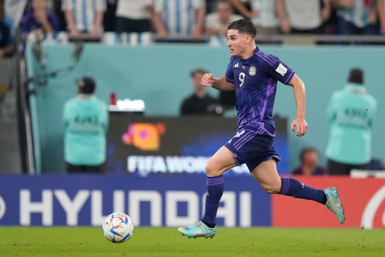 Julián Álvarez, autor del 2-0 de Argentina ante Polonia en el Mundial