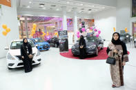 Saudi women are seen at the first automotive showroom solely dedicated for women in Jeddah, Saudi Arabia January 11, 2018. REUTERS/Reem Baeshen