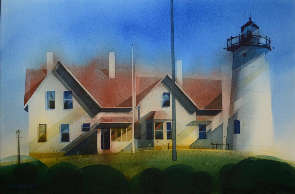 "Nobska Light" is part of the "Donald Stoltenberg: Building His World" exhibit at the Cape Cod Museum of Art in Dennis.