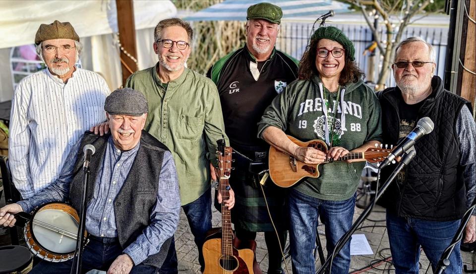 The Missing Goats play Irish music at Crafters Brew. From left, they are Chip Bailey, Tom Beehan, Steve Reddick, Gary Coleman, Mary and Fionán Casey.