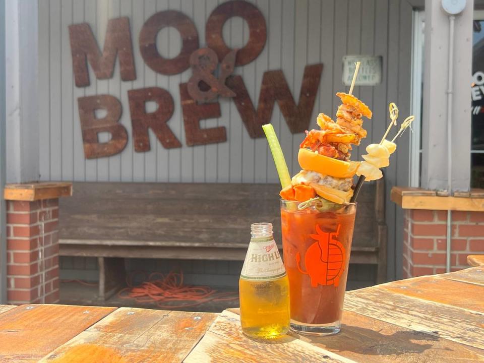 Moo& Brew’s Large Marge Bloody Mary.