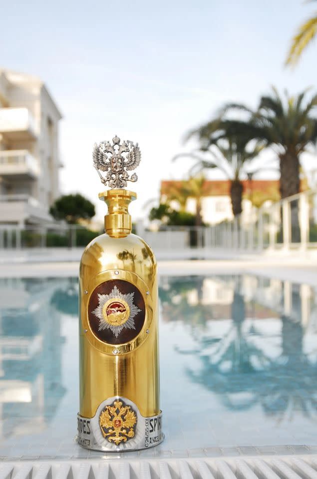 DARTZ MotorZ Russo-Baltique vodka displayed by pool