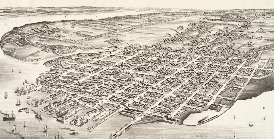 The 500 Lots area of Charlottetown, as it was structured in 1878. 