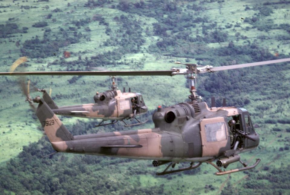 Air Force UH-1P Huey helicopter Cambodia