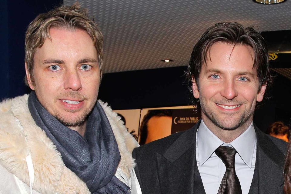 <p>Bertrand Rindoff Petroff/Getty</p>  Bradley Cooper and Dax Shepard attend the premiere of 