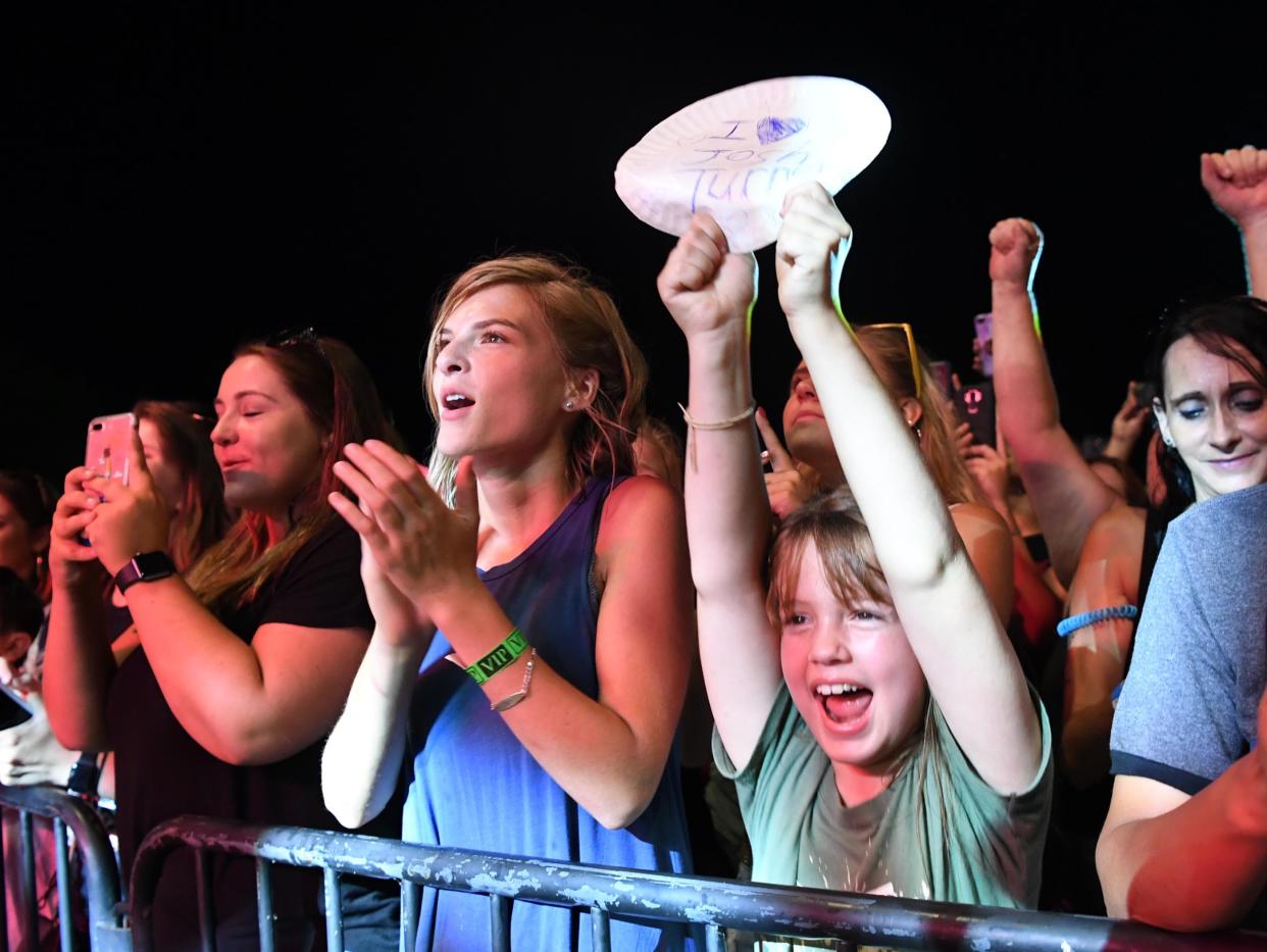 Leila Petty of Pickens cheers as Josh Turner performs at the 2018 Celebrate Anderson at the Anderson Sports and Entertainment Complex in Anderson on Sunday, September 2.