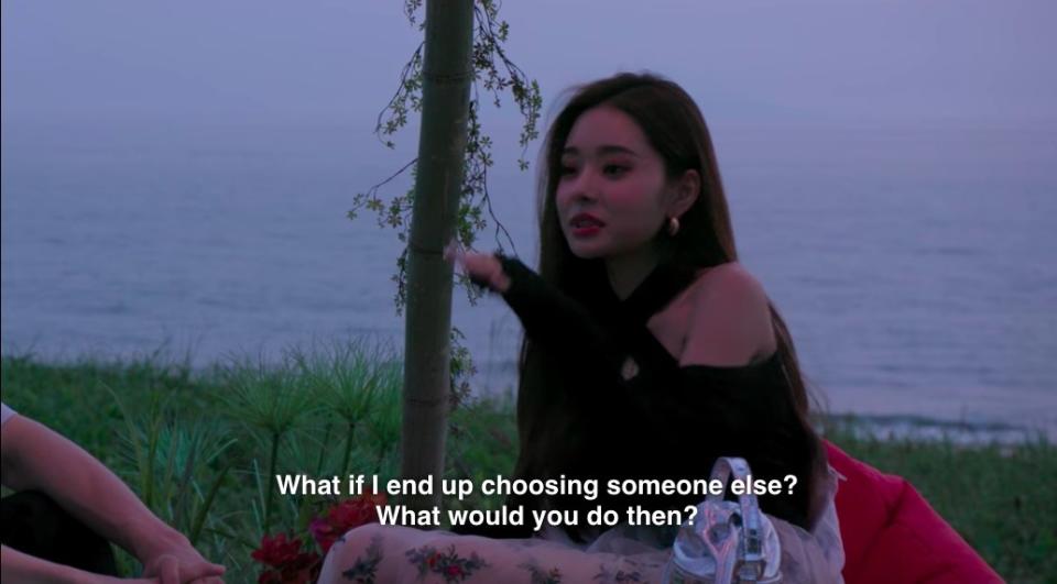 Ji-a says "What if I end up choosing someone else, what would you do then?"