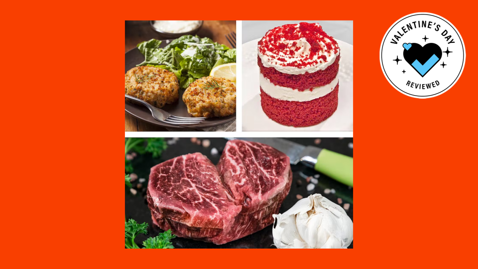 Valentine’s Day food gifts: Chesapeake Bay Gourmet Valentine’s Day steaks and cakes for two