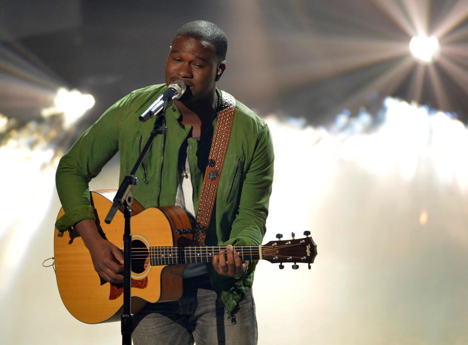 Contestant C.J. Harris performs onstage at FOX's 