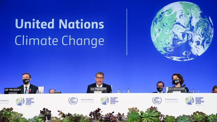 Le président du sommet sur le climat Cop26 s'exprime à Glasgow.  - Jane Barlow/Images PA/Getty Images