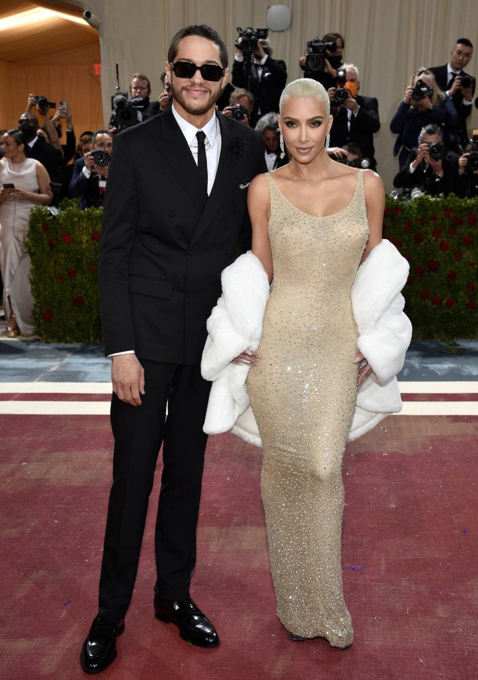 Kim Kardashian with Pete Davidson at the Met Gala 2022 (Evan Agostini/Invision/AP)