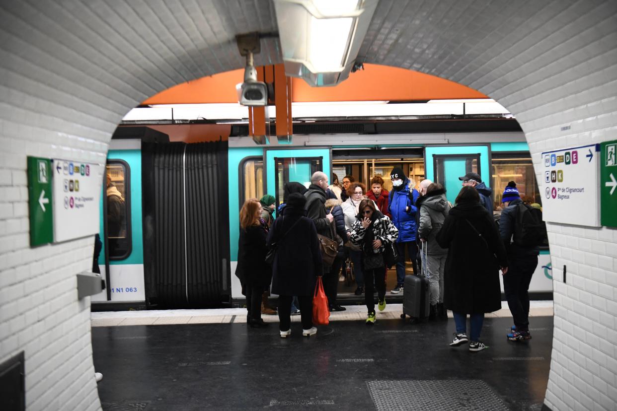 Dans le métro parisien, lors d’une grève nationale contre la réforme des retraites, le 31 janvier 2023.