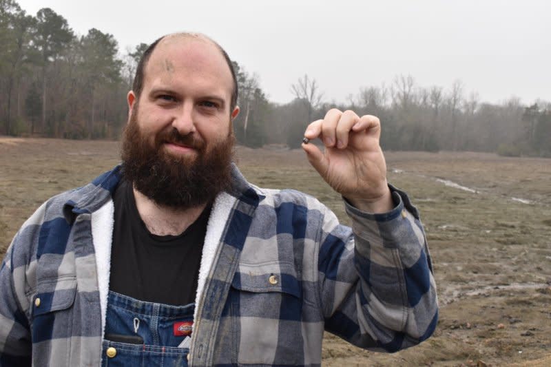 French tourist Julien Navas discovered a 4.76-carat brown diamond at Crater of Diamonds State Park in Arkansas. Photo courtesy of Arkansas State Parks