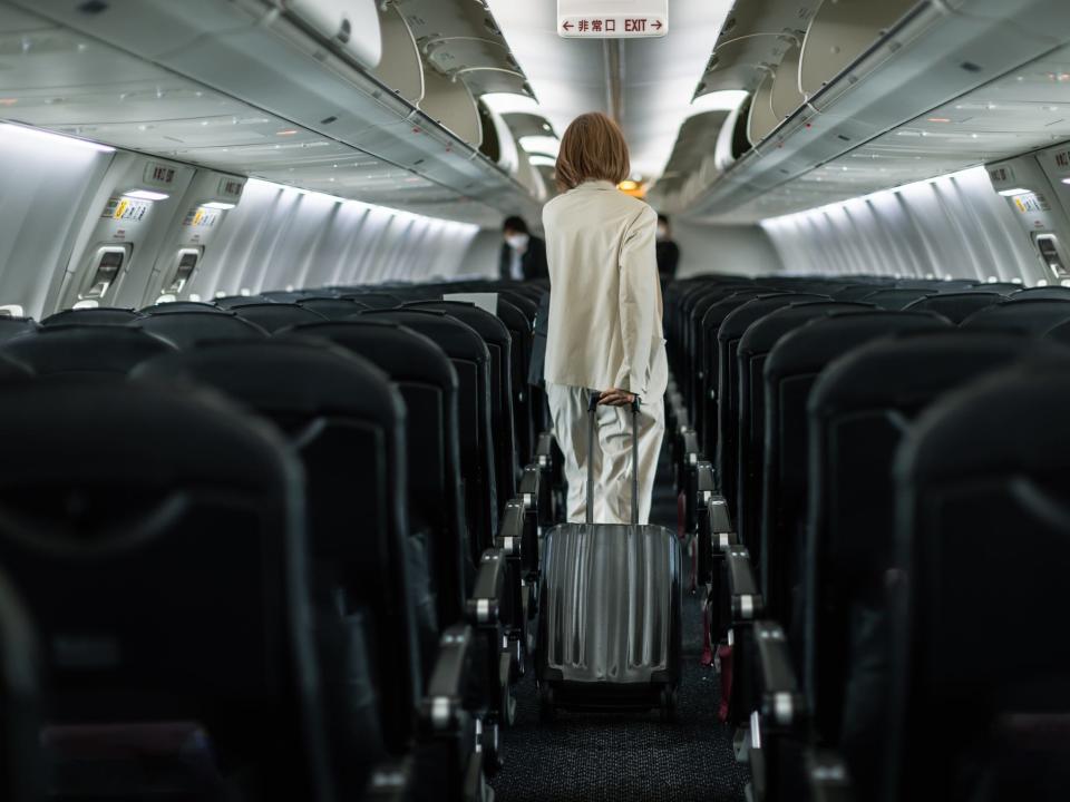 A passenger on a plane.