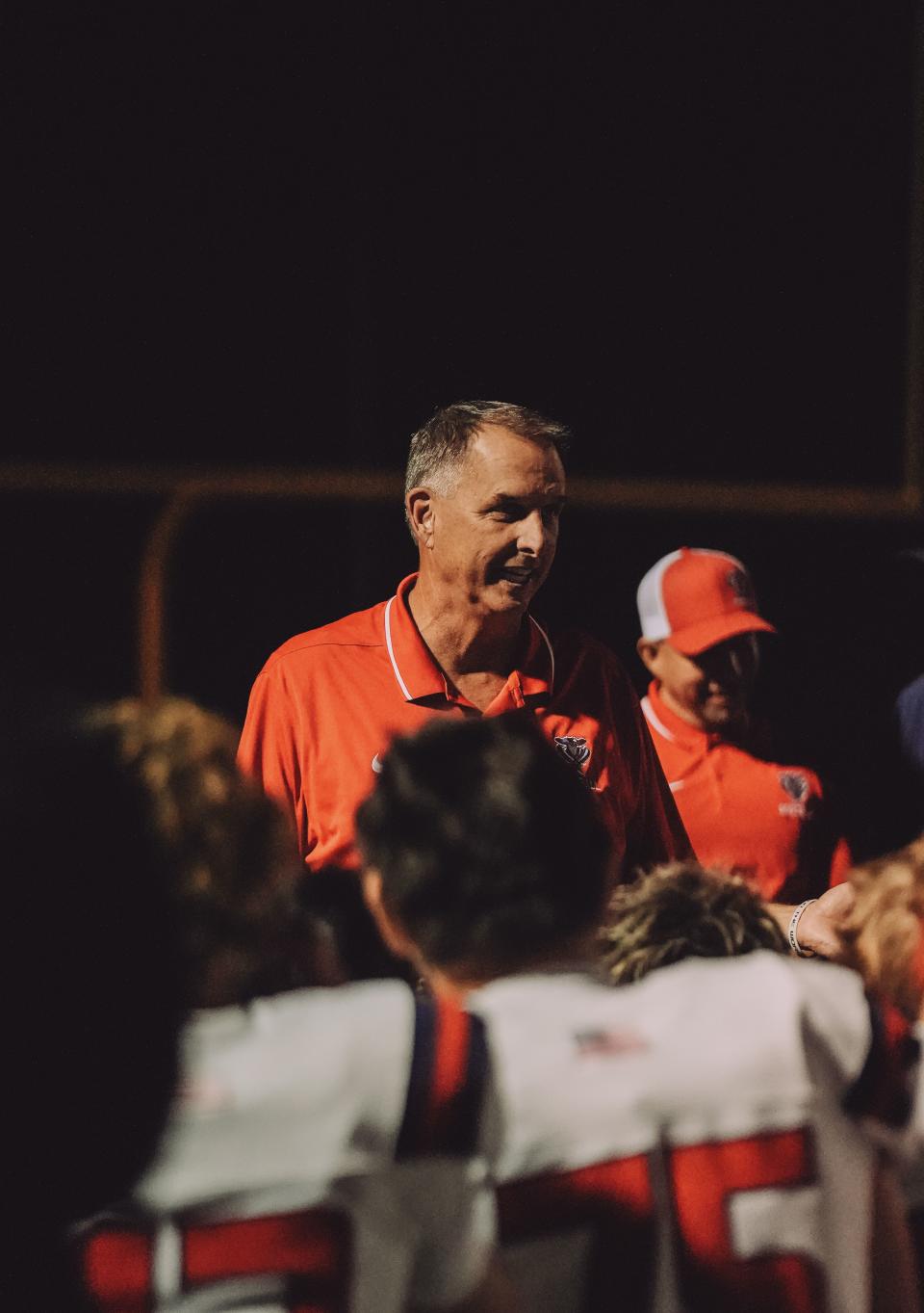 American Leadership Academy coach Ty Detmer talks to his team following a game during the 2023 season. The former BYU great and Heisman winner isn’t the only former BYU great on the football staff. | Josh Hemsley