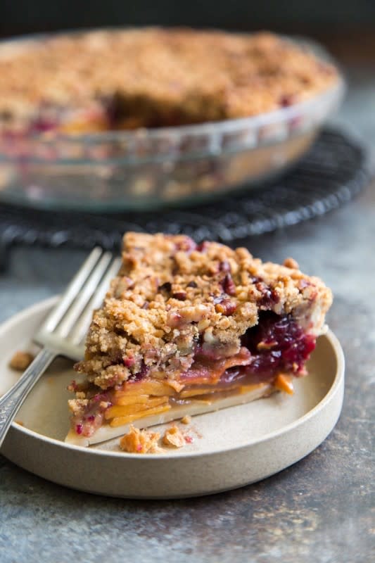 <p>The Little Epicurean</p><p>Use your best fall fruits for this elegant, layered pie. </p><p><strong>Get the recipe: </strong><a href="https://www.thelittleepicurean.com/2017/11/persimmon-cranberry-pie.html" rel="nofollow noopener" target="_blank" data-ylk="slk:Persimmon Cranberry Pie;elm:context_link;itc:0;sec:content-canvas" class="link rapid-noclick-resp"><strong>Persimmon Cranberry Pie</strong></a></p>