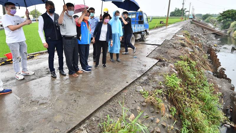 王惠美視察竹塘道路、二林排水工程　挹注6737萬改善