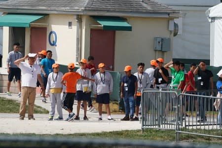 Children who have been incarcerated by Homeland Security are housed in tents in Homestead