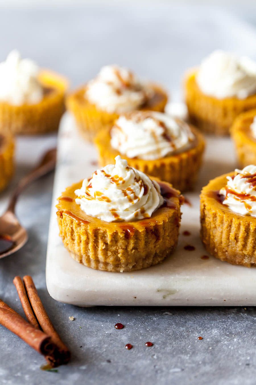 27) Mini Pumpkin-Tahini Cheesecakes