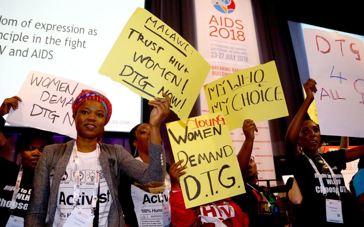 Women demand the use of dolutegravir at the 2018 International Aids Conference - PA