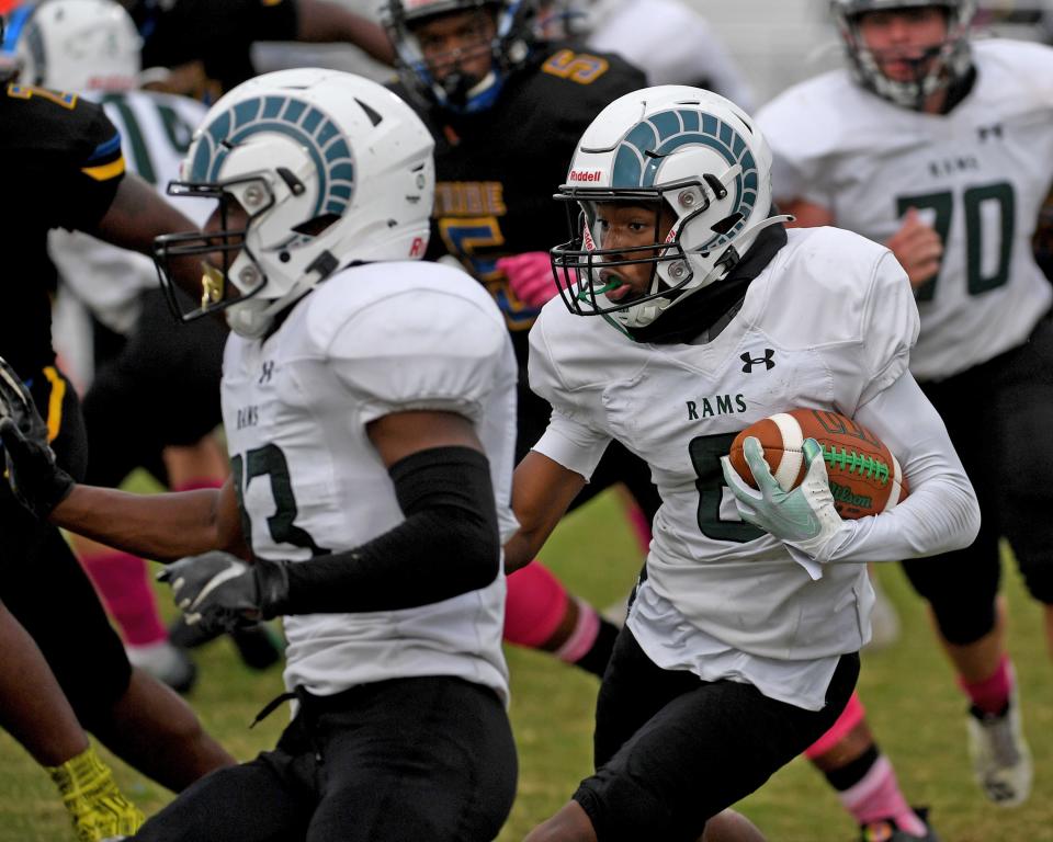 Parkside's Nasir Holden (6) rushes against Wi-Hi Thursday, Oct. 13, 2022, at Wicomico County Stadium in Salisbury, Maryland.