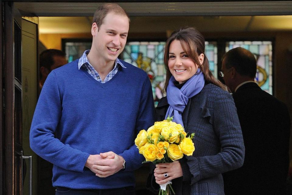 Prince William and the pregnant Duchess of Cambridge leaving the King Edward VII hospital