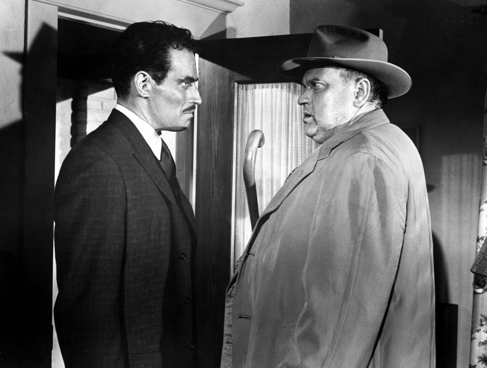 Heston starred as a Mexican character in Orson Welles's classic 1958 noir, 'Touch of Evil' (Photo: Courtesy Everett Collection)