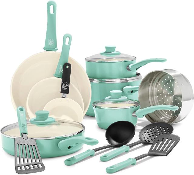 This Non-Toxic Cookware Set From  With Over 34,000 5-Star reviews Now  Comes in 12 Color Options & It's on Sale