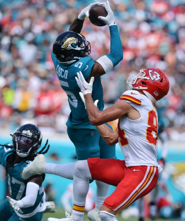 Jacksonville Jaguars safety Andre Cisco (5) in action during an