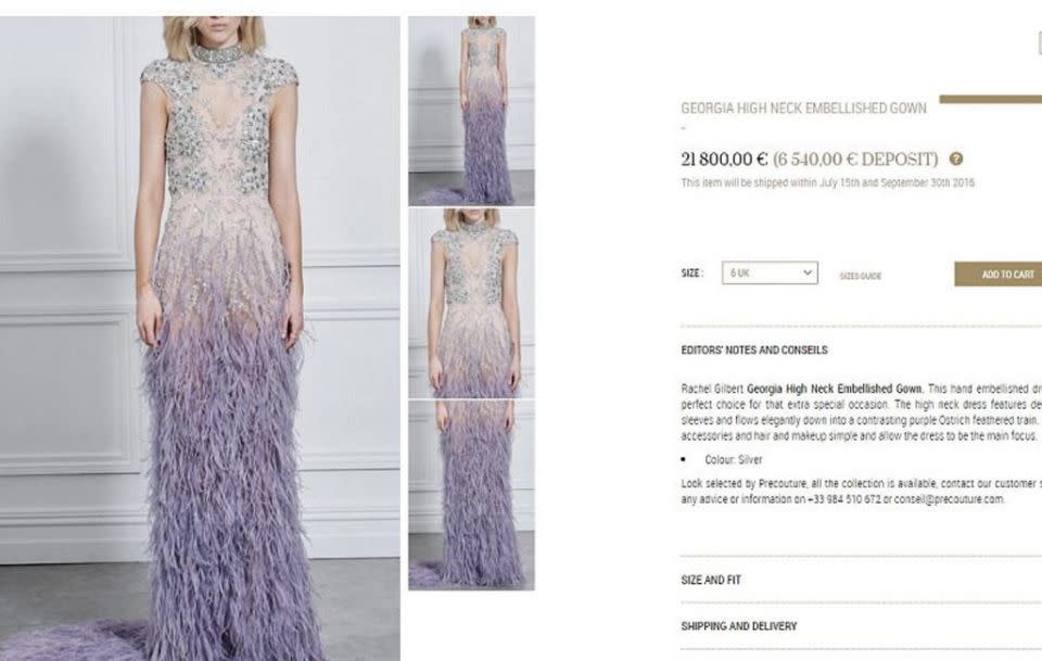 But it came with an expensive price tag. Source: precouture.com