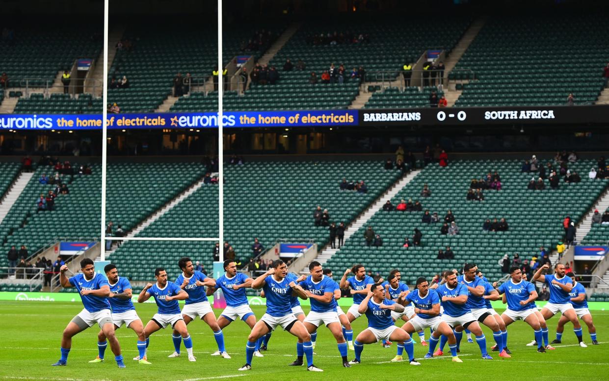 Samoa went through their pre-match ritual despite there being no game - GETTY IMAGES