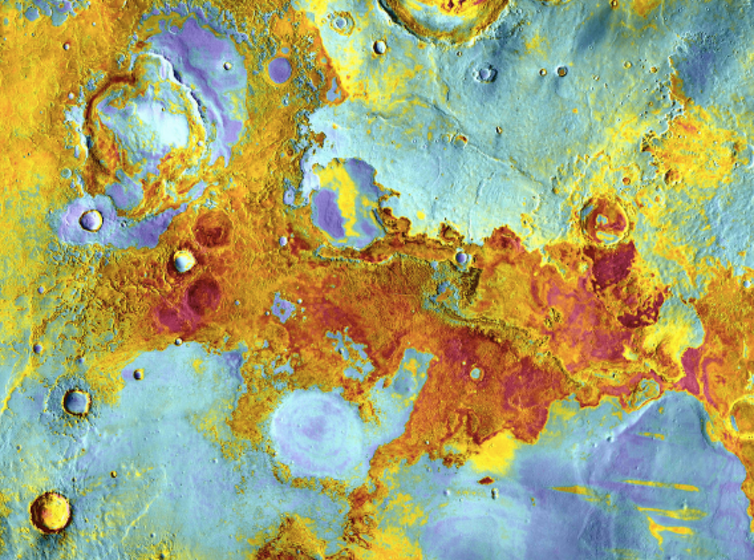 <span class="caption">Meridiani Planum on Mars where exploration rover Opportunity landed.</span> <span class="attribution"><a class="link " href="https://mars.nasa.gov/resources/5260/meridiani-planum/" rel="nofollow noopener" target="_blank" data-ylk="slk:NASA/JPL-Caltech/Arizona State University;elm:context_link;itc:0;sec:content-canvas">NASA/JPL-Caltech/Arizona State University</a></span>