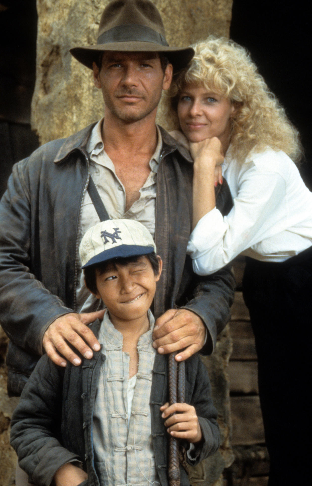 Harrison Ford and Ke Huy Quan (then known as Jonathan Ke Quan) starred with Kate Capshaw in 1984's Indiana Jones and the Temple of Doom. (Photo: Paramount/Getty Images)