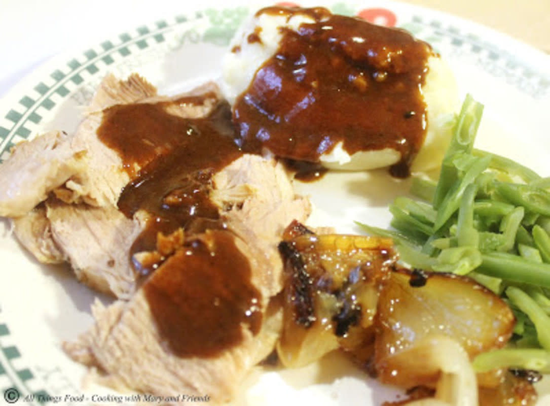 <p>Slow-roasted German pork, YUM! <a href="http://www.cookingwithmaryandfriends.com/2015/07/schweinebraten-german-style-roast-pork.html" rel="nofollow noopener" target="_blank" data-ylk="slk:See the recipe;elm:context_link;itc:0;sec:content-canvas" class="link rapid-noclick-resp">See the recipe</a>.</p>