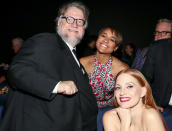 <p>Academy award winners <a href="https://people.com/movies/guillermo-del-toro-attends-pinocchio-premiere-day-after-moms-death/" rel="nofollow noopener" target="_blank" data-ylk="slk:Guillermo del Toro;elm:context_link;itc:0;sec:content-canvas" class="link ">Guillermo del Toro</a>, <a href="https://people.com/movies/ariana-debose-says-she-just-wanted-to-sit-with-my-people-and-eat-pizza-after-her-oscars-win/" rel="nofollow noopener" target="_blank" data-ylk="slk:Ariana DeBose,;elm:context_link;itc:0;sec:content-canvas" class="link ">Ariana DeBose,</a> and <a href="https://people.com/tag/jessica-chastain/" rel="nofollow noopener" target="_blank" data-ylk="slk:Jessica Chastain;elm:context_link;itc:0;sec:content-canvas" class="link ">Jessica Chastain</a> hang out at the The Museum of Modern Art Film Benefit presented by Chanel on Dec. 8. </p>