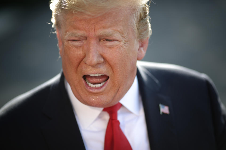 President Donald Trump answers questions on the comments of special counsel Robert Mueller while departing the White House May 30, 2019, in Washington, D.C. (Photo: Win McNamee/Getty Images)